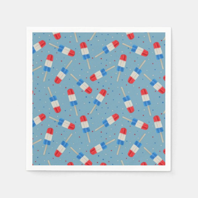 Serviettes en papier pour Popsicles patriotiques (Devant)