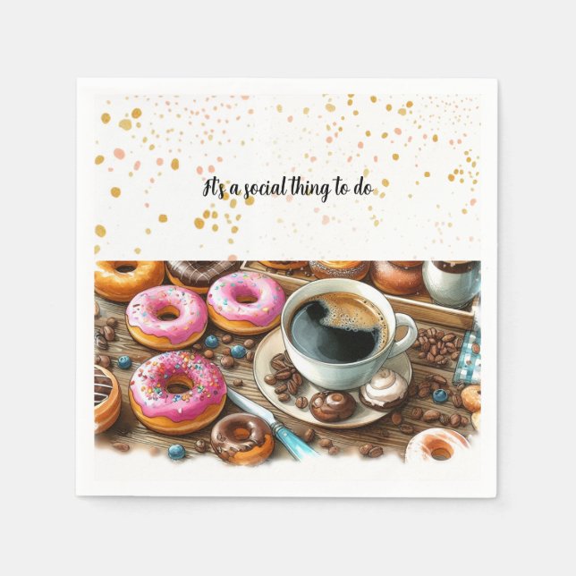 Serviettes en papier pour rassemblement de beignet (Devant)