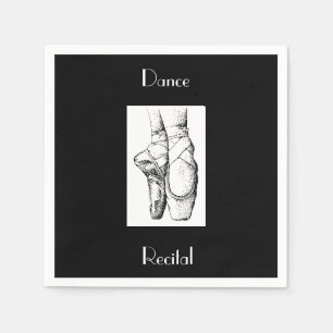 Serviettes en papier pour récital de danse noir et