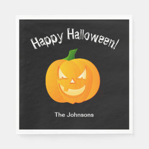 Serviettes en papier pour soirée Halloween citroui