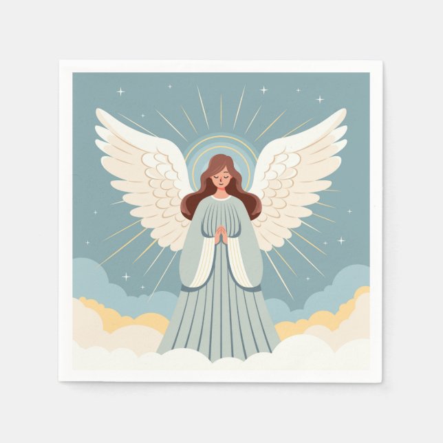 Serviettes en papier Prière de l'ange céleste (Devant)