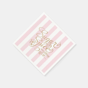 Serviettes en papier rayées rose Sugar and Spice