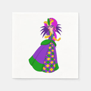 Serviettes en papier Reine de Mardi Gras