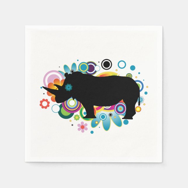 Serviettes en papier Rhino Abstrait (Devant)