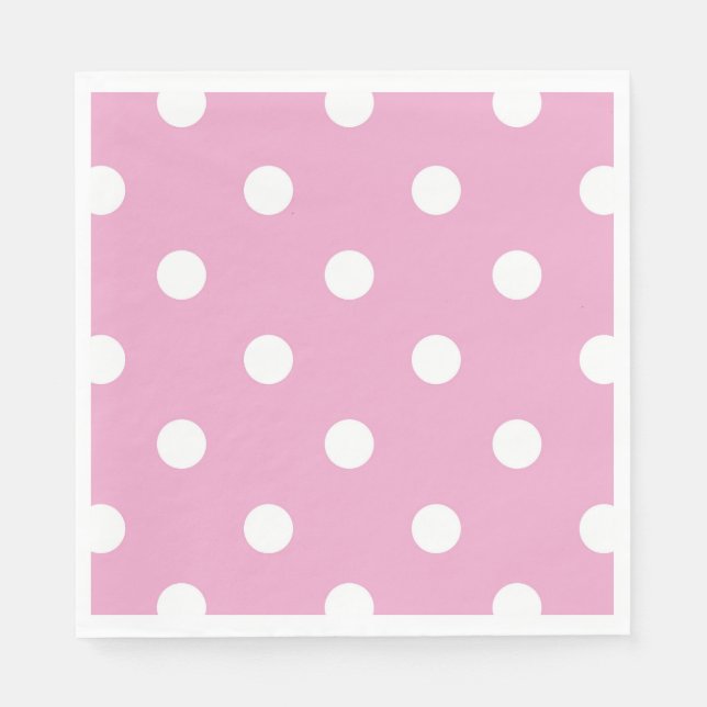 Serviettes en papier rose à pois blancs ; Choisiss (Devant)