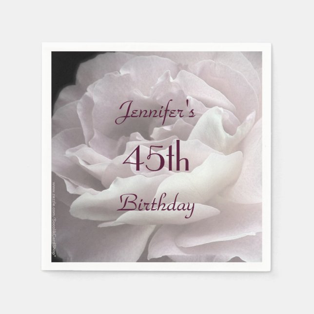 Serviettes en papier rose pâle, fête d'anniversair (Devant)