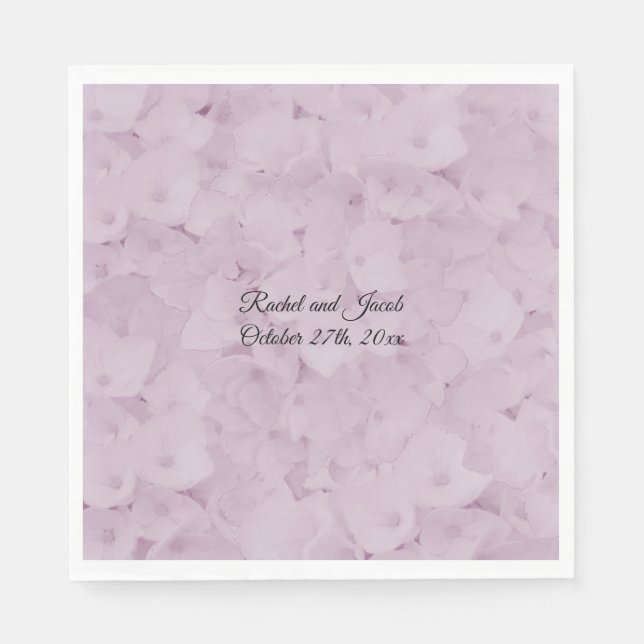Serviettes en papier rose poudré pour mariage Hydr (Devant)