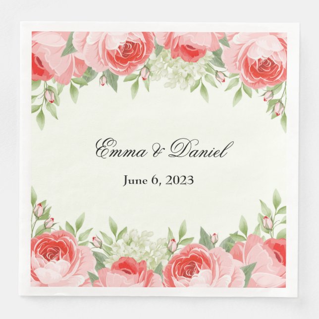 Serviettes en papier Roses Roses (Devant)