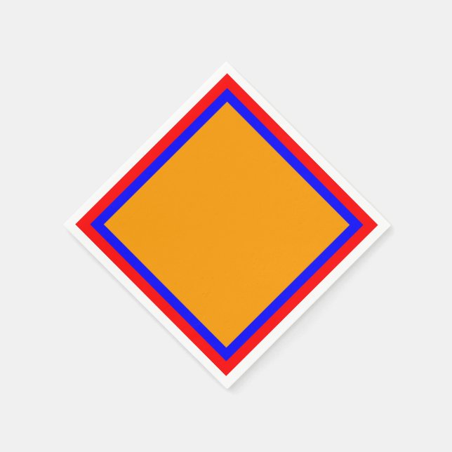 Serviettes en papier rouge bleu et orange (Coin)