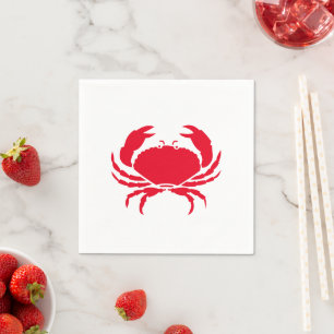 Serviettes en papier rouge et blanc pour crabe nau