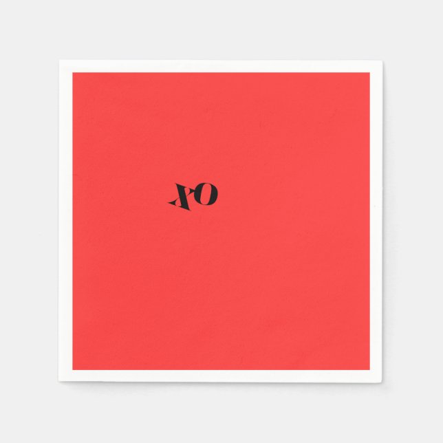 Serviettes en papier rouges XO (Devant)