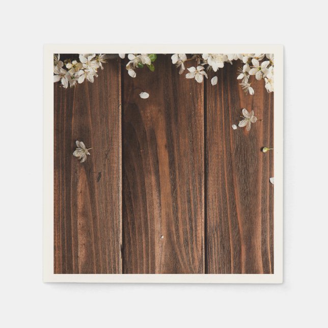 Serviettes en papier rustique en bois Ensemble de  (Devant)