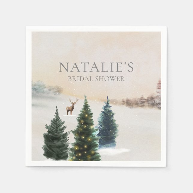 Serviettes en papier Rustique Winter Woodland pour (Devant)