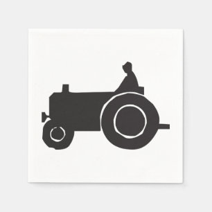 Serviettes en papier silhouette de tracteur