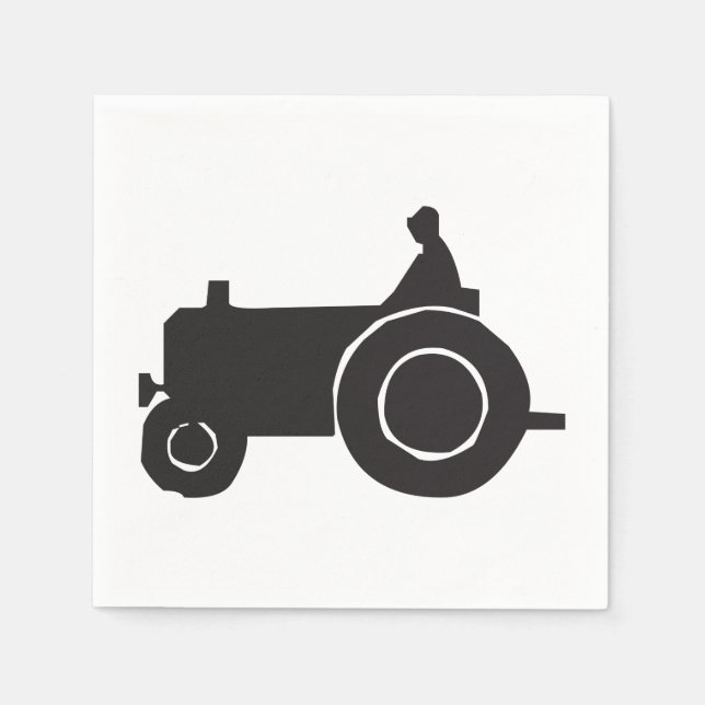 Serviettes en papier silhouette de tracteur (Devant)