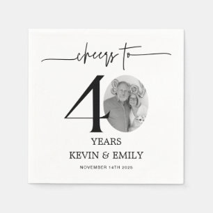 Serviettes en papier simples pour le 40e anniversa