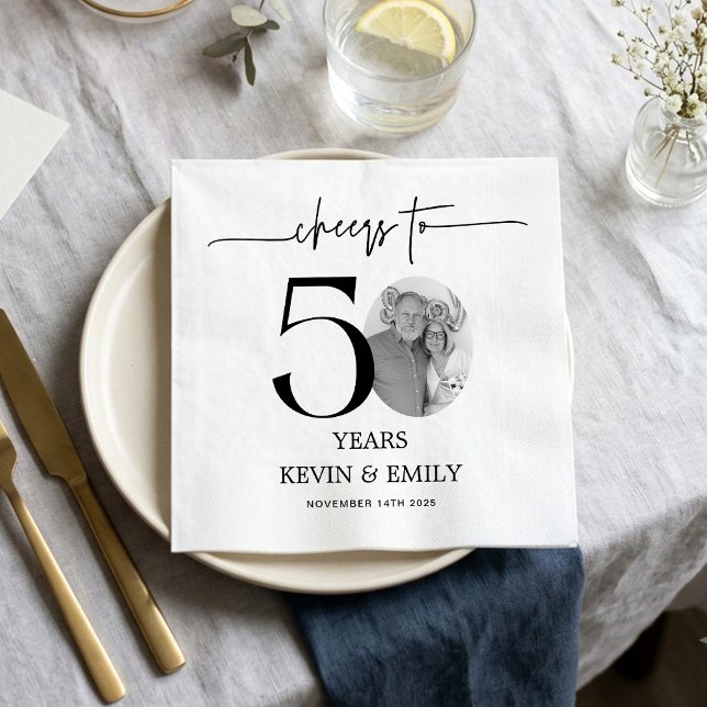 Serviettes en papier simples pour le 50e anniversa (Créateur téléchargé)