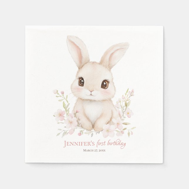 Serviettes en papier Some Bunny is Turning One (Devant)
