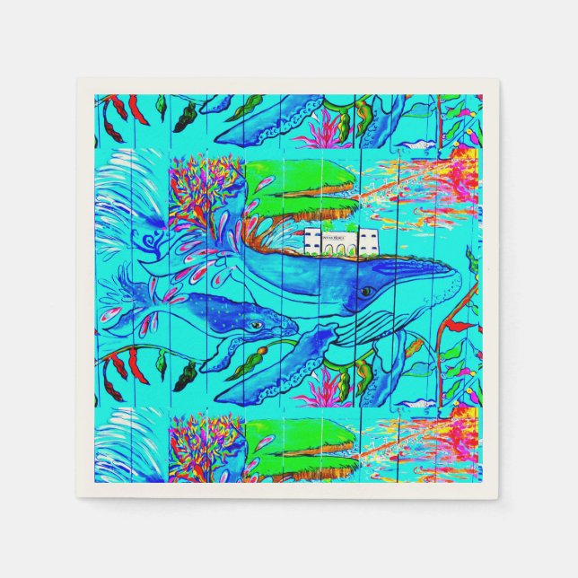 serviettes en papier sous-marin pour baleines à bo (Devant)
