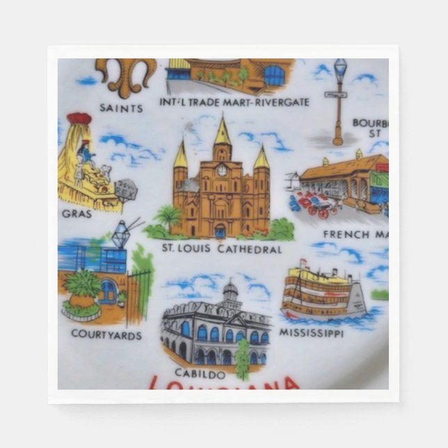 Serviettes en papier souvenir de La Nouvelle-Orléa (Devant)