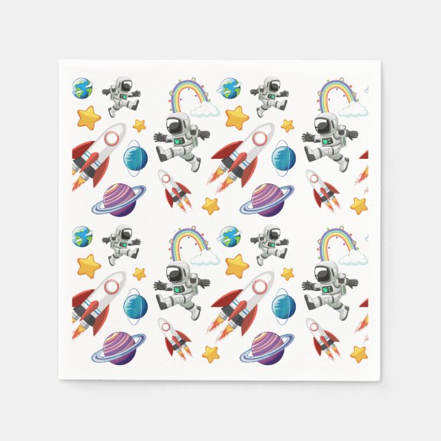 Serviettes en papier spatial, Fournitures de fête  (Devant)