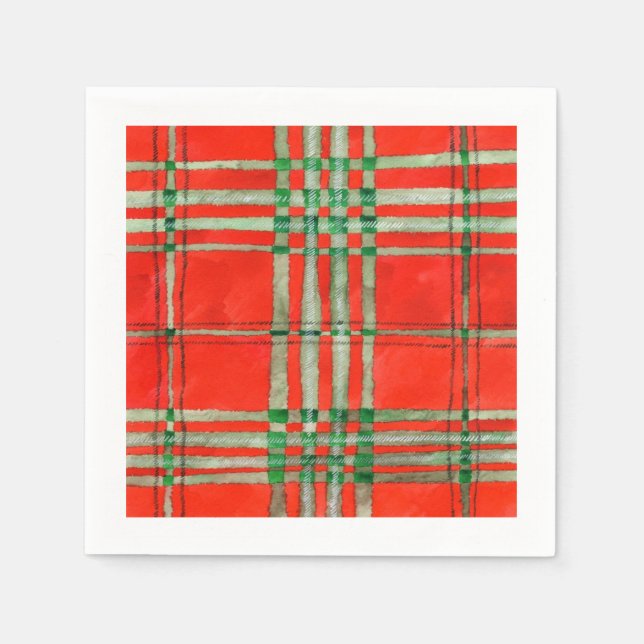 SERVIETTES EN PAPIER STANDARD POUR COCKTAIL TARTAN (Devant)