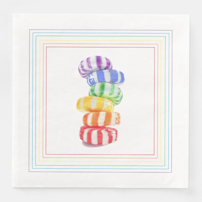 Serviettes en papier standard pour dîner RAINBOW C (Devant)