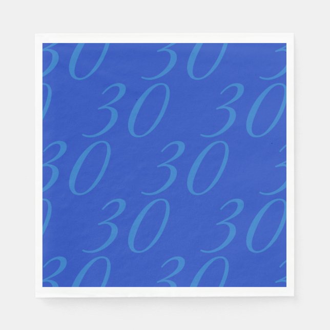 Serviettes en papier sur mesure - Bleu royal, pour (Devant)
