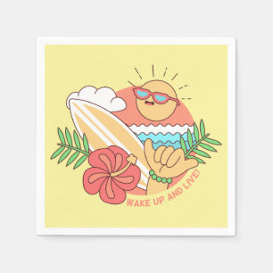 Serviettes en papier surfeur