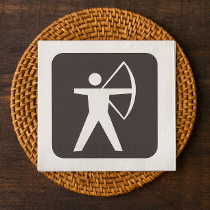 Serviettes en papier symbole de tir à l'arc