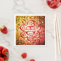 Serviettes en papier Taino Sun (Rouge/Or)