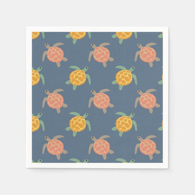 Serviettes en papier Tortue, Anniversaire de Tortu (Devant)