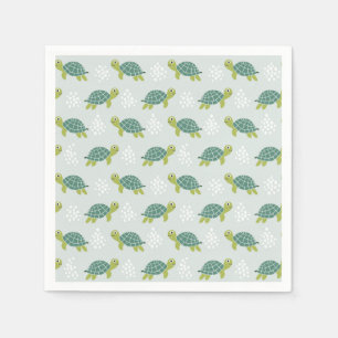 Serviettes en papier Tortue, Fête côtière Vie mari