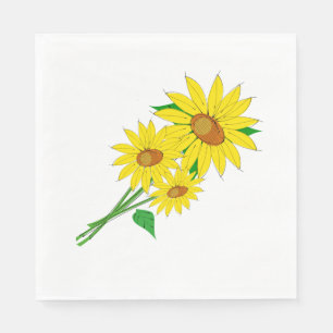 Serviettes en papier tournesol