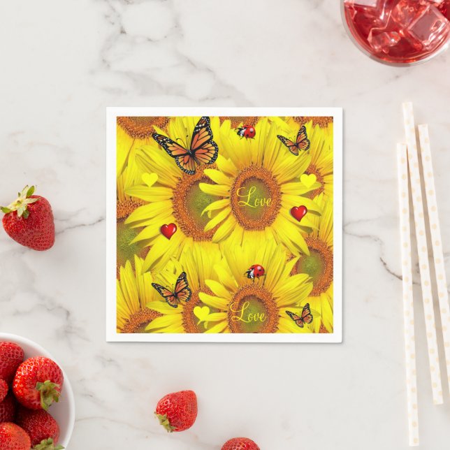 Serviettes en papier tournesol (En situation)