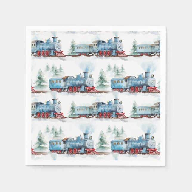 Serviettes en papier Train, Fête d'anniversaire Lo (Devant)