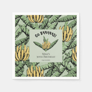 Serviettes en papier tropicales vertes Go Bananas
