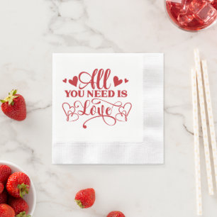 Serviettes en papier typographie "Tout ce dont vou