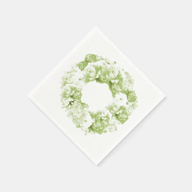 Serviettes en papier vert céleri monochrome en for (Coin)