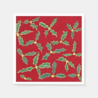 Serviettes en papier vert Feuille jaune