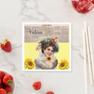 Serviettes en papier victorien tournesol