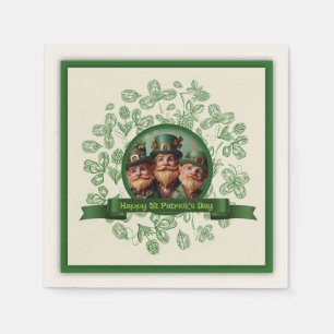 Serviettes en papier vintage Saint-Patrick lutins 