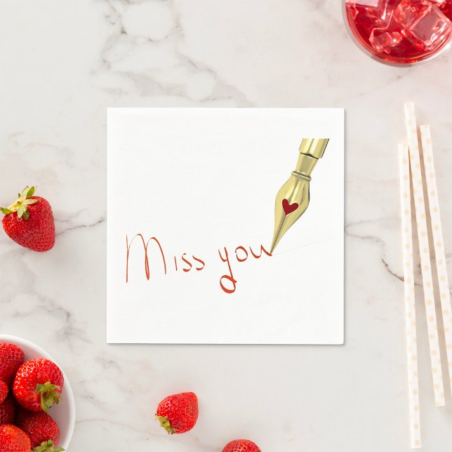 Serviettes en papier Writing Miss You (Créateur téléchargé)