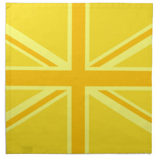 Serviettes En Tissus Décor du drapeau britannique de l'Union Jack jaune