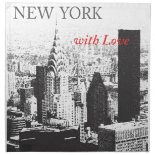 Serviettes En Tissus New York avec amour