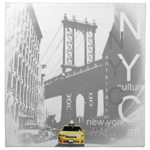 Serviettes En Tissus New York City Nyc Yellow Taxi Pop Art