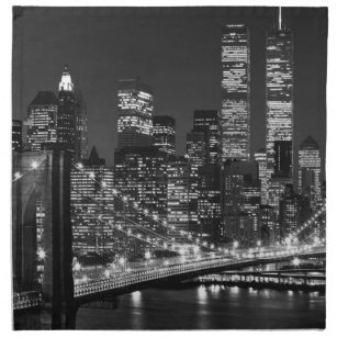 Serviettes En Tissus Noir et blanc New York City
