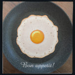 Serviettes En Tissus Oeuf frit savoureux dans une poêle de poêle à poêl<br><div class="desc">OEuf frit cuit dans une poêle illustration design,  décoration parfaite pour votre cuisine ou salle à manger.</div>
