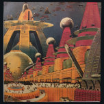 Serviettes En Tissus Voiture volant vintage de science fiction futurist<br><div class="desc">illustration vintage image de science-fiction voyage et transport avec un livre classique retro sci fi milieu urbain avec une ville de l'avenir. Les bâtiments architecturaux sont en forme de cônes et les véhicules volent dans le ciel comme des oiseaux tandis que la foule se déplace à travers la métropole.</div>