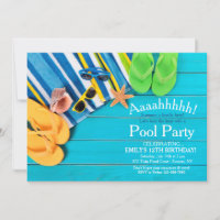 Serviettes et tongs Invitation